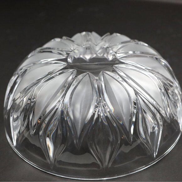 Vintage JOSKA Bleikristall Lead Crystal Candy Dish w/ Frosted Leaves & Lid Glass - Picture 10 of 12